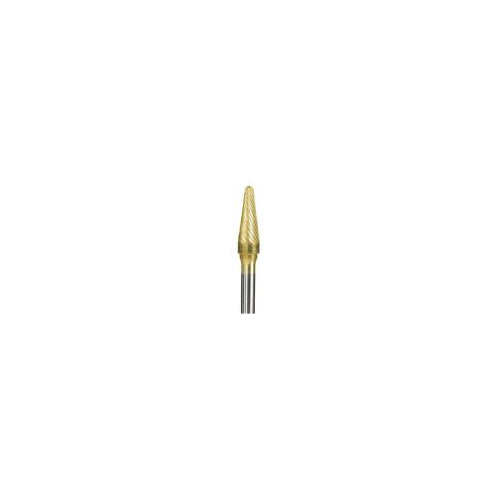Keystone 1202260 Keygold B 3/8 Titanium Gold Cone Spiral Carbide Bur Keystone 1202260 Keygold B 3/8 Titanium Gold Cone Spiral Carbide Bur